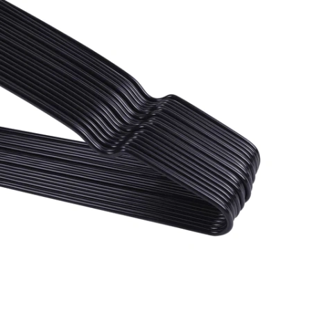 Вешалки-плечики для одежды, размер 48-50, металл, антискользящие, КОМПЛЕКТ 20 шт., черные, BRABIX PREMIUM, 608468 - МСК «Форвард»