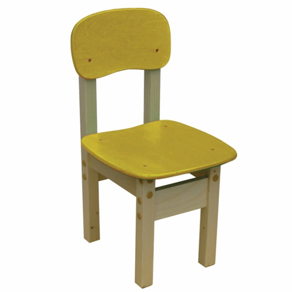 Стул детский "Яблочко-1", рост 1 (100-115см), фанера/дерево, желтый, 530286