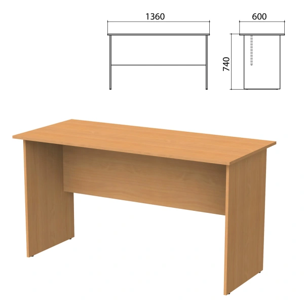 Стол письменный "Бюджет" (ш1360*г600*в740 мм), груша ароза 336, 402661, 402661-336 641834