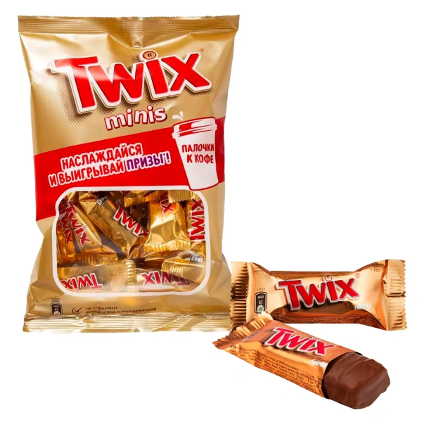 Батончики мини TWIX "Minis" печенье с карамелью в молочном шоколаде, 190 г, 2263  620282