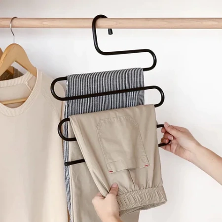 Вешалка для брюк и одежды "ЗМЕЙКА", 5 секций, размер 34х36 см, белая, BRABIX, 608465 - МСК «Форвард»