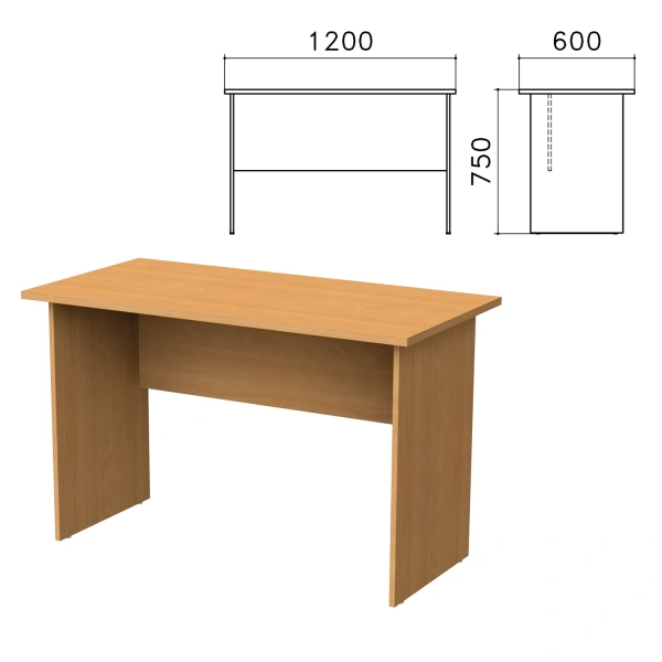 Стол письменный "Монолит" (ш1200*г600*в750 мм), цвет бук, СМ21.1 640077