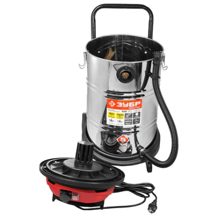 Пылесос хозяйственный ЗУБР ПУ-60-1400, 1400 Вт, бак 60л сухая/влажная уборка, сила всасывания, ПУ-60-1400 М4 456963 - МСК «Форвард»