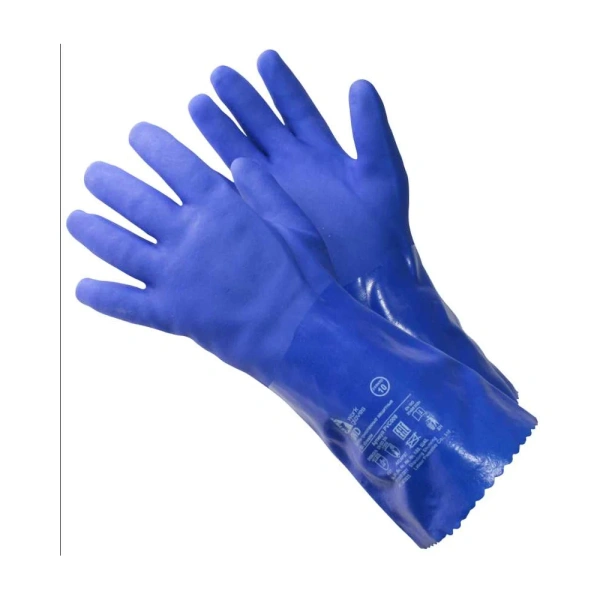 Перчатки КЩС хлопковые/ПВХ Gward Sandy КОМПЛЕКТ 3пары с хлопковым напылением синие размер 10, XL PVC009 1763827