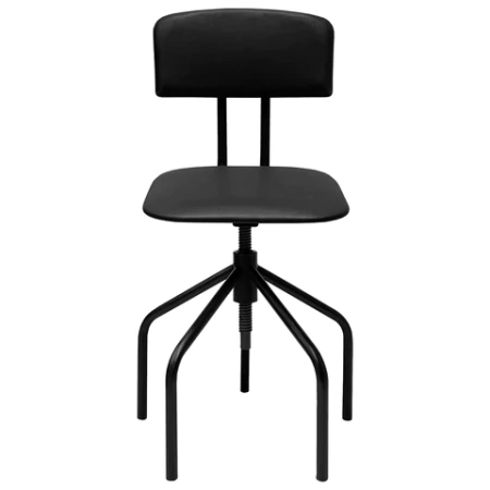 Стул кресло кассира, ресепшен РС66, на винте, без подлокотников, кожзам, черное 532789 - МСК «Форвард»