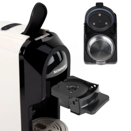 Кофемашина капсульная 3 в 1 для молотого кофе и капсул DOLCE GUSTO и NESPRESSO, SONNEN CM510B, 1450 Вт, 0,6 л, бежевая, 457338 - МСК «Форвард»