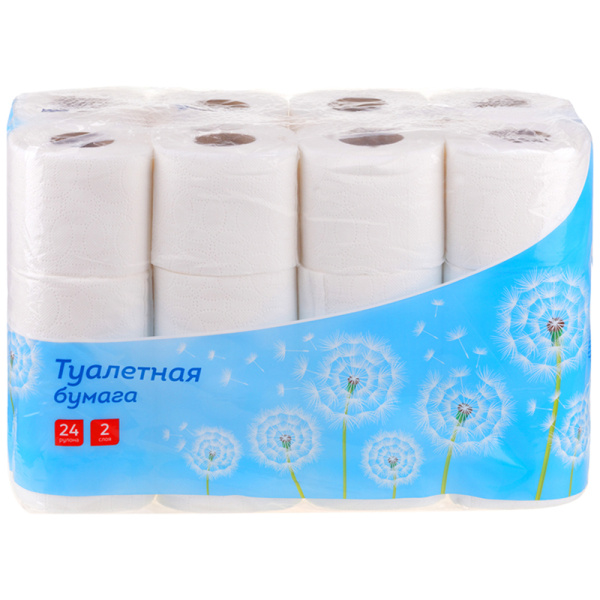 Бумага туалетная OfficeClean 2-слойная, 24шт., 14.5м тиснение, белая 300438 - МСК «Форвард»