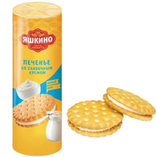 Печенье ЯШКИНО "Со сливочным кремом, затяжное, 190г, МП462 620969