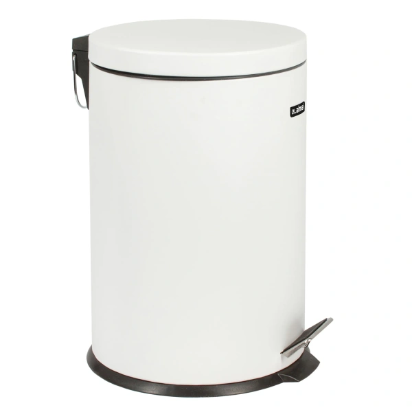 Ведро-контейнер для мусора (урна) с педалью LAIMA "Classic", 20 л, белое, глянцевое, металл, 604949