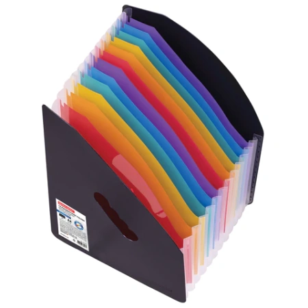 Лоток-органайзер вертикальный для бумаг и документов, 13 отделений, BRAUBERG DOCS, А4 черный, 271153 - МСК «Форвард»