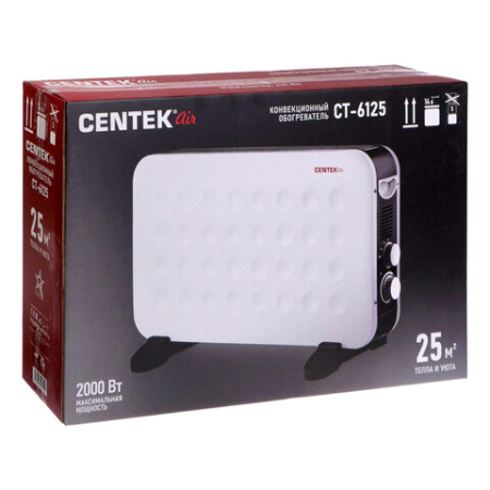 Обогреватель-конвектор CENTEK CT-6125, 2000 Вт, 3 режима работы, белый 457439 - МСК «Форвард»