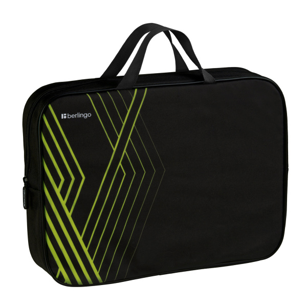 Папка текстильная с ручками 1 отделение, А4 Berlingo "Basic green", 350*265*75мм, текстиль, на молнии FB-B-2601 390065 - МСК «Форвард»