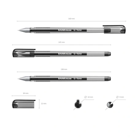 Ручки гелевые для ЕГЭ и ОГЭ ERICH KRAUSE G-Tone Stick Original, 0,5 мм, ЧЕРНЫЕ, набор 2 штуки, 39516 144566 - МСК «Форвард»