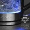 Чайник SCARLETT SC-EK27G101, 1,8 л, 2200 Вт, закрытый нагревательный элемент, стекло, черный 455911 - МСК «Форвард»