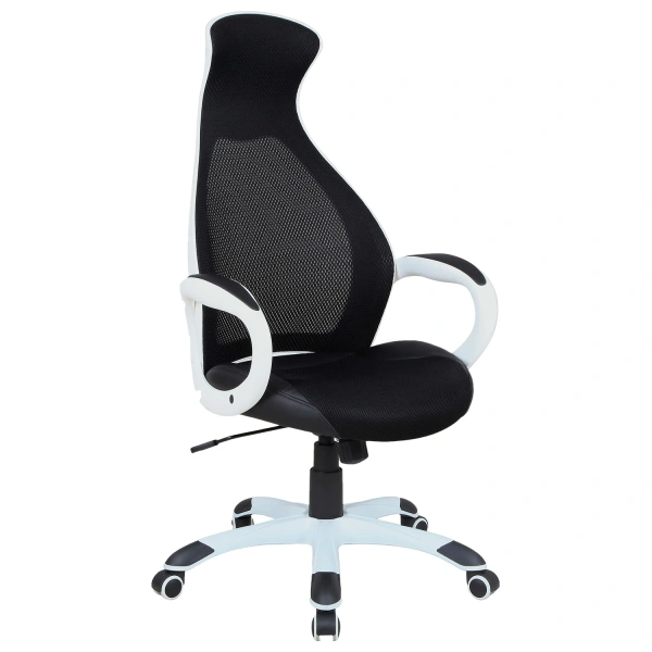 Кресло офисное BRABIX PREMIUM Genesis EX-517, пластик белый, ткань/экокожа/сетка черная, 531573