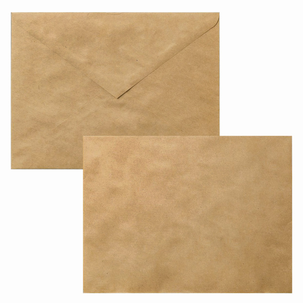 Конверты С5 (162х229мм) КРАФТ, клей, 90г/м2, КОМПЛЕКТ 50шт, треугольный клапан, BRAUBERG, 112364