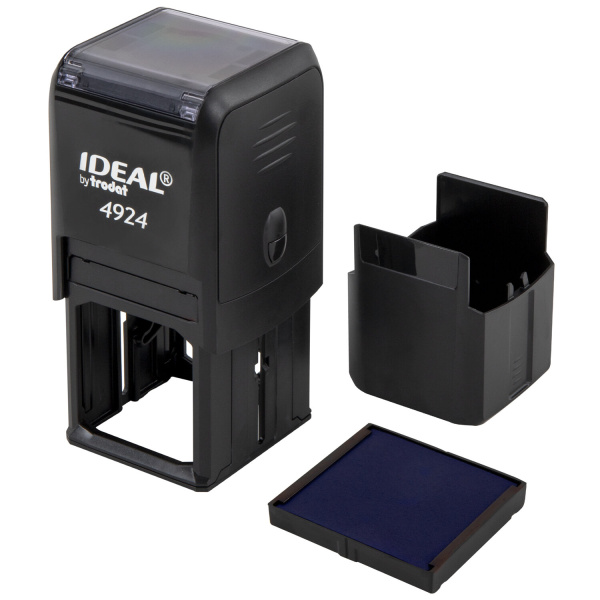 Оснастка для печатей оттиск D=40мм и штампов 40х40мм син, TRODAT IDEAL 4924,корп черн,крышка,подушка 235559