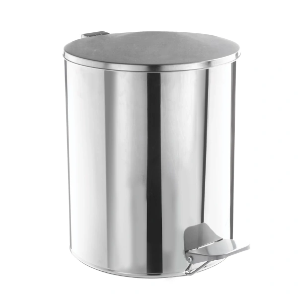 Ведро для мусора с педалью, УСИЛЕННОЕ, ТИТАН, 15 литров, нерж. сталь, хром, 603978