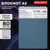 Блокнот А5, 80 л., силиконовый гребень, обложка пластик, клетка, BRAUBERG, синий, 117561 - МСК «Форвард»