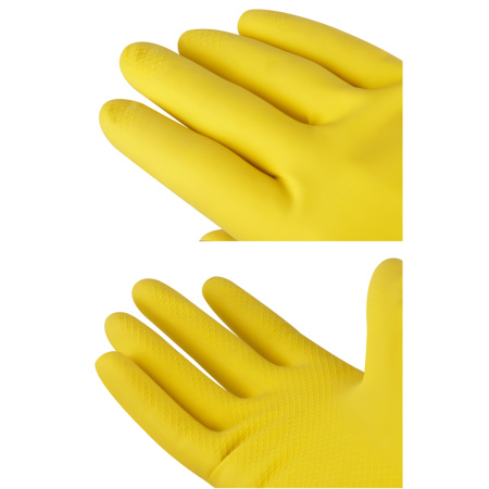 Перчатки резиновые хозяйственные OfficeClean ЛЮКС, многоразовые, хлопчатобумажное напыление, плотные, р.S, желтые, пакет с европодвесом 337387 ЧЕСТНЫЙ ЗНАК! - МСК «Форвард»