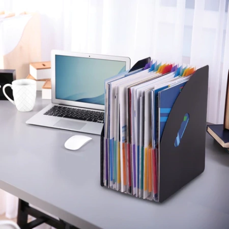 Лоток-органайзер вертикальный для бумаг и документов, 13 отделений, BRAUBERG DOCS, А4 черный, 271153 - МСК «Форвард»