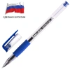 Ручка гелевая РОССИЯ "PATRIOT-GT", СИНЯЯ, корпус прозрачный, узел 0,7 мм, линия письма 0,4 мм, BRAUBERG, 143959 - МСК «Форвард»
