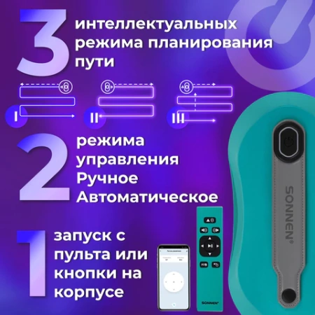 Робот-мойщик окон SONNEN Tech RWC-124 DUAL SPRAY, датчик от падения, 26 салфеток, приложение, 456237 - МСК «Форвард»