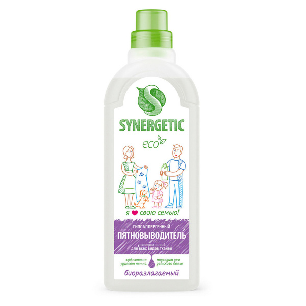 Средство для удаления пятен 1л SYNERGETIC, универсальное, гипоаллергенное, ЭКО, 21100 606751