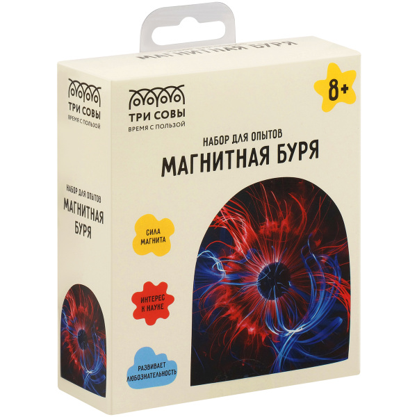 Набор для проведения опытов ТРИ СОВЫ «Магнитная буря», картонная коробка, европодвес EX237T 371975