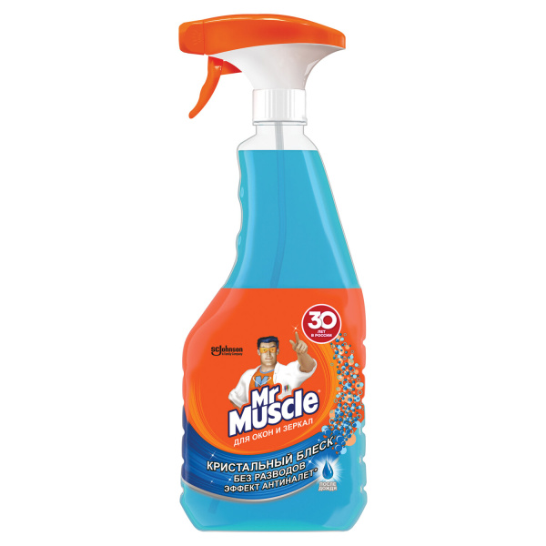 Средство для мытья стекол и зеркал 500мл МИСТЕР МУСКУЛ "После дождя", распылитель, 600332