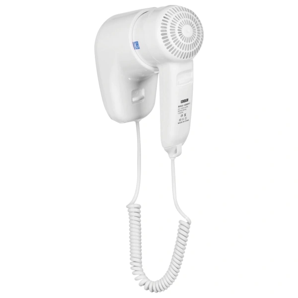 Фен для волос настенный BXG-1200H1, 1400 Вт, пластик, 2 скорости, белый BXG-1200H1 605683