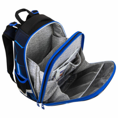 Ранец BRAUBERG PREMIUM, 2 отделения, с брелком, "Digital lava", СВЕТЯЩИЙСЯ, 38х29х16 см, 272015  - МСК «Форвард»