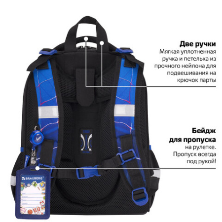 Ранец BRAUBERG PREMIUM, 2 отделения, с брелоком, "Score goal", 3D-панель, 38х29х16 см, 273102 - МСК «Форвард»