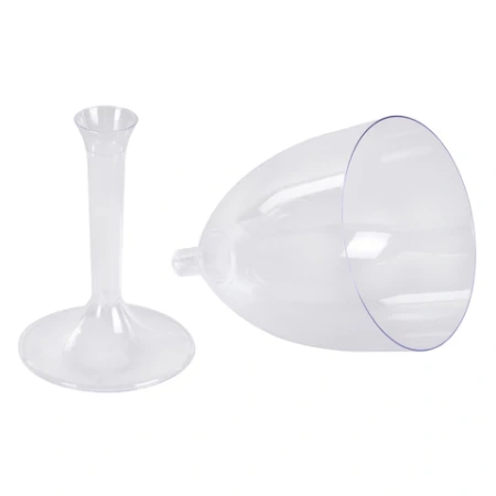 Бокал одноразовый 250 мл для вина КОМПЛЕКТ 100шт пластиковый, прозрачная высокая ножка, ВЗЛП, 1013 609218 - МСК «Форвард»