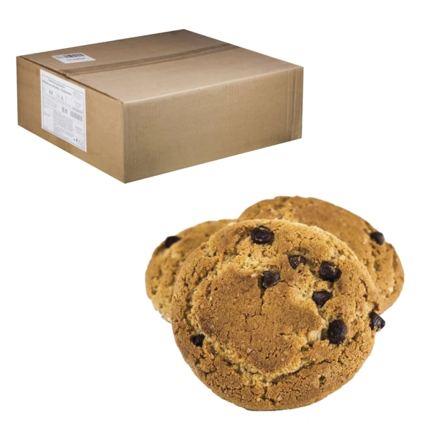 Печенье овсяное "Бок-о-бок" с шоколадными кусочками, гофрокороб 6 кг, ОРАНЖЕВОЕ СОЛНЦЕ, 51 621693