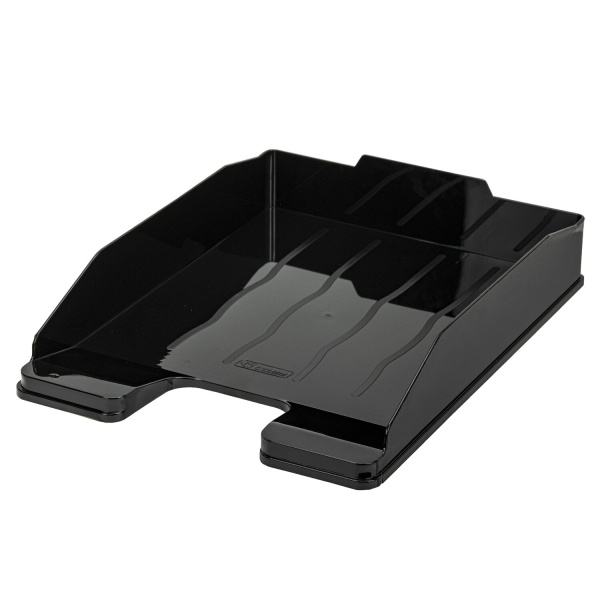 Лоток горизонтальный для бумаг СТАММ "Эксперт-эконом", А4 (340х255х60 мм), полипропилен,черный,ЛТГ-30566 235672