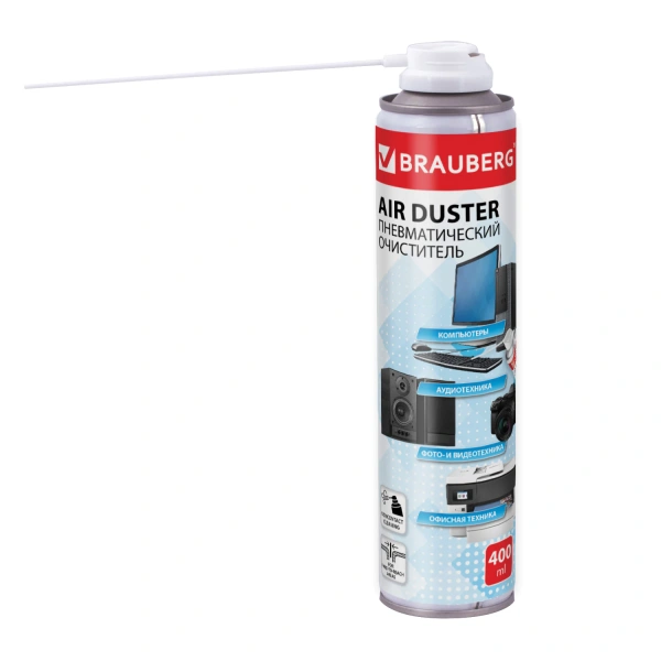 Баллон со сжатым воздухом BRAUBERG ДЛЯ ОЧИСТКИ ТЕХНИКИ 400мл, 511519