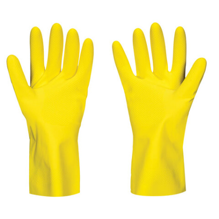 Перчатки латексные SCAFFA "Луч", КЩС-2, хлопчатобумажное напыление, р. 10, XL, желтые, 00-01017719 701639 - МСК «Форвард»