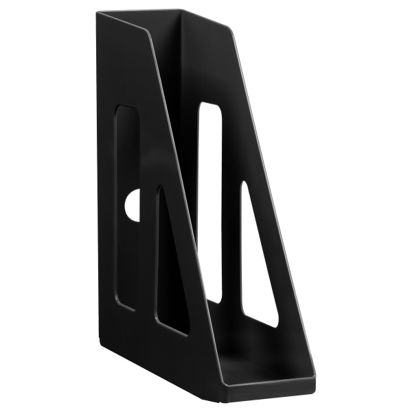 Лоток для бумаг вертикальный СТАММ "Актив", черный, ширина 70мм ЛТВ-31096 351496