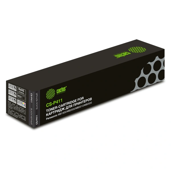 Тонер-картридж CACTUS (CS-P411) для PANASONIC KX-MB1900/2000/2020/2030, ресурс 2000 стр CS-P411 320796