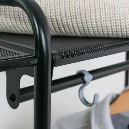 Вешалка-стеллаж ZMI "Валенсия-1", 1555х1090х300 мм, 7 полок, металл, черная, ГСВ1 Ч 700928   - МСК «Форвард»