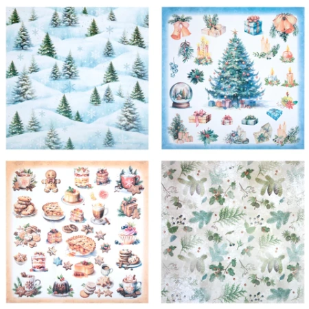 Бумага для скрапбукинга 30х30 см "Новогодний дизайн", двусторонняя, 12 листов, 180 г/м2, ОСТРОВ СОКРОВИЩ, 665438 - МСК «Форвард»