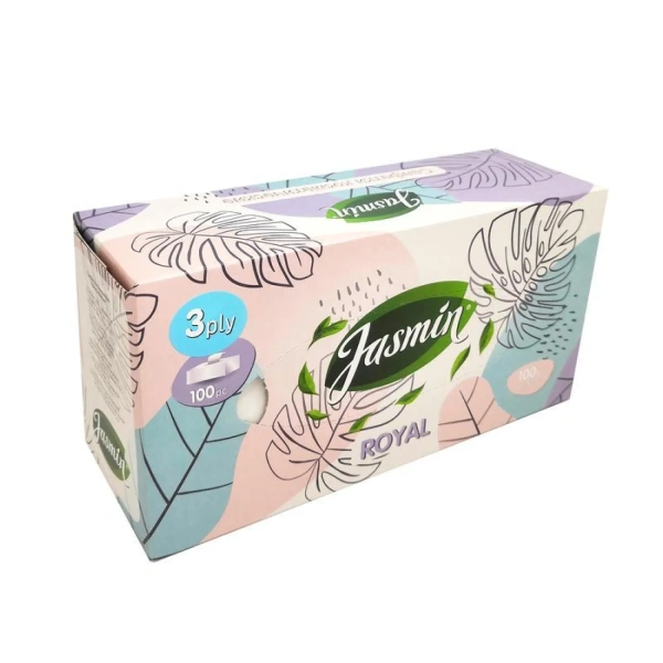 Салфетки косметические Jasmin Royal 3-слойные 100шт 601053 1604046