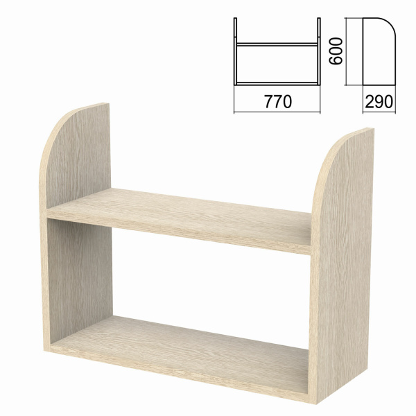 Полка навесная настенная "Арго" (ш770*г290*в600 мм), ясень шимо, А-300, 641694