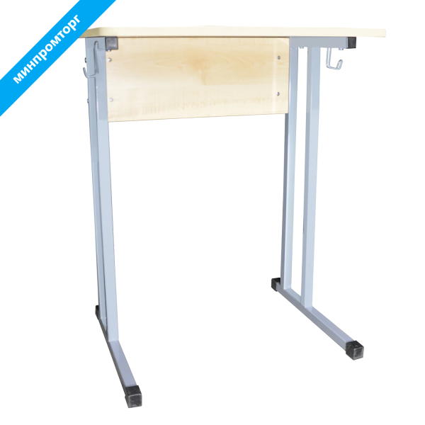 Стол-парта 1-местный нерегулируемый "Умник", 600х500х760 мм, рост 6, серый каркас, ЛДСП клён 532719 минпромторг под заказ 8 дней