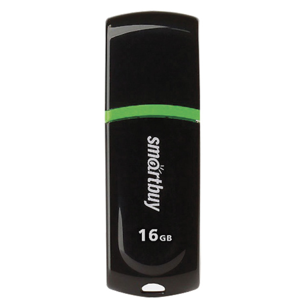 Флеш-диск 16GB SMARTBUY Paean USB 2.0, черный, SB16GBPN-K 512769