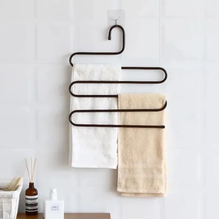 Вешалка для брюк и одежды "ЗМЕЙКА", 5 секций, размер 34х36 см, белая, BRABIX, 608465 - МСК «Форвард»