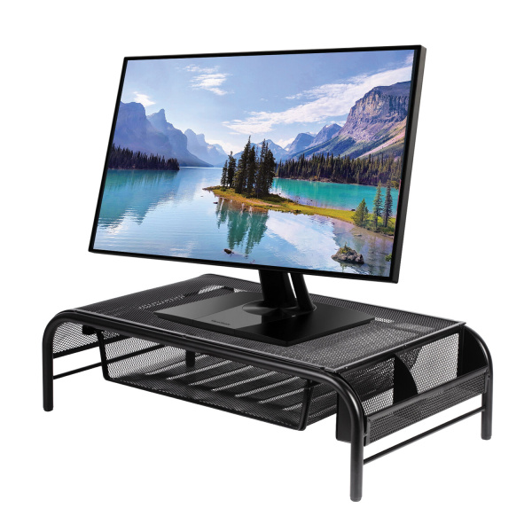 Подставка для ноутбука, монитора, принтера BRAUBERG "Germanium" металл., 50,5*30*14,5см, черн,512611