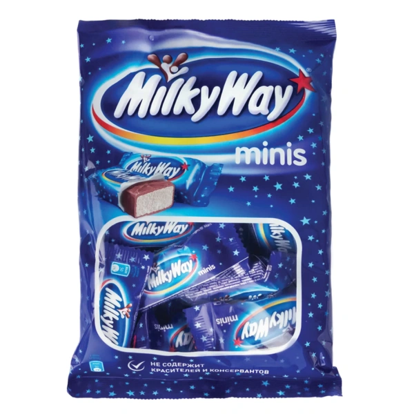Батончики мини MILKY WAY "Minis" суфле в молочном шоколаде, 176 г, 2262 620286