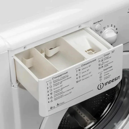 Стиральная машина INDESIT IWSC 6105, 1000 об/мин, 6 кг, фронтальная загрузка, 16 программ, белая, 869990767720 457172 под заказ! - МСК «Форвард»